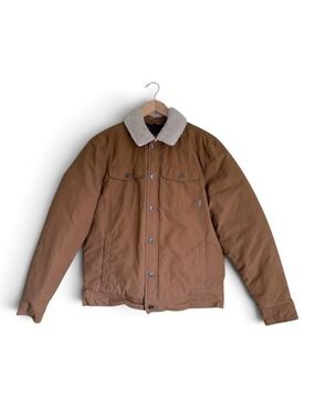 Eddie Bauer Down‑Filled Utility Trucker Jacket Sherpa Collar Puffer Coat Men’s M
